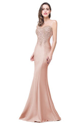 Mermaid Crew Illusion Plus size Long Sleeveless Burgundy Formal Dresses with Appliques